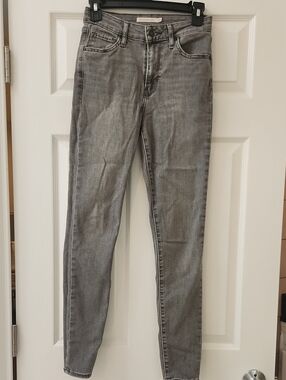 Levis 721 Gray Skinny High Rise Stretch Jeans Sz 26